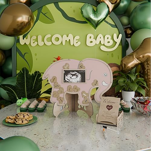 Miniatura 4 de Alternativas al libro de invitados para baby shower decoraciones de elefante para baby shower para niña centro de mesa de decoración rosa para baby