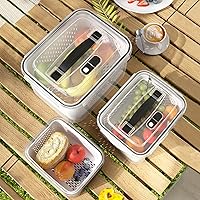 Vista 1 de Fruit Storage Containers for Fridge with vent holes and handle，Airtight Food Storage Containers Keep Fruits, Vegetables, Berry, Meat Fresh