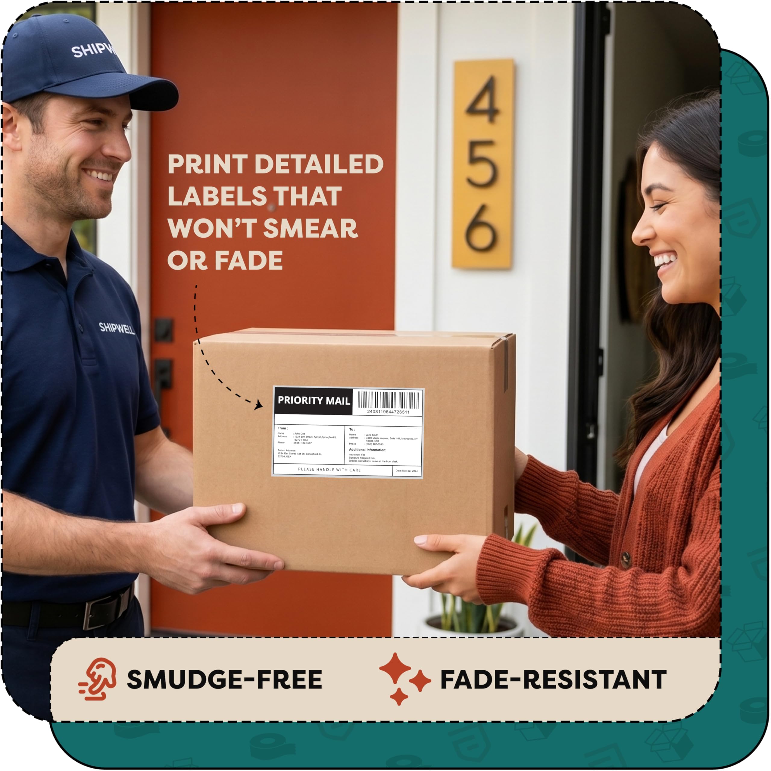 Aegis Adhesives – Étiquettes thermiques directes pliées en éventail de 10,2 x 15,2 cm (4 000 pièces, 8 empiles) – Étiquettes d'expédition imprimables pour expédition postale, identification de colis