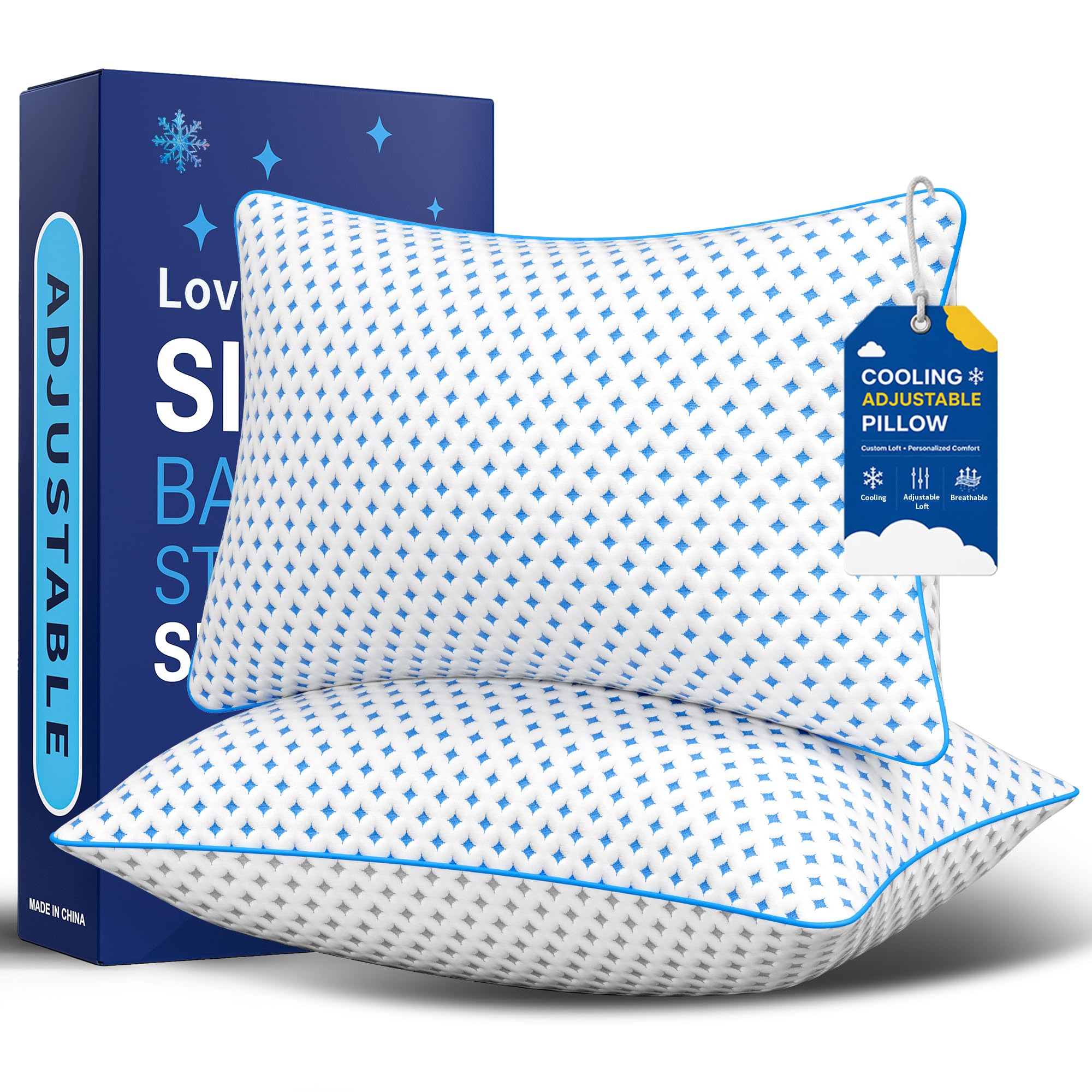 LOVELYREST Queen Pillows Set of 2