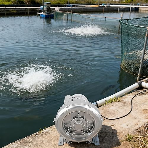 Veemoon Pump Aquarium Blower Fish Tank Blower Pump for Fish Tank Aquarium Fan Silver