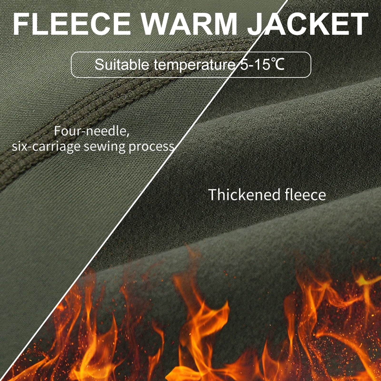 Chaqueta de Ciclismo para Hombre, Resistente al Viento Transpirable Chaqueta para Exteriores Softshell de Invierno Polar Reflectante Chaqueta Deportiva