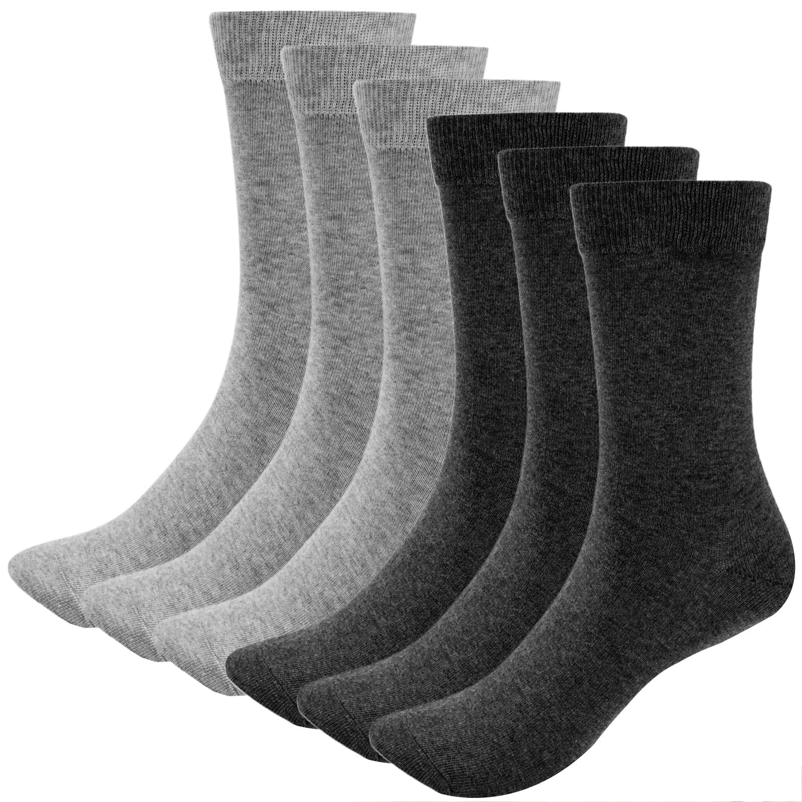 Half Crew Socks, High Stretch Thin Polycotton Quarter Business Travel Dress Socks (6 Pairs)