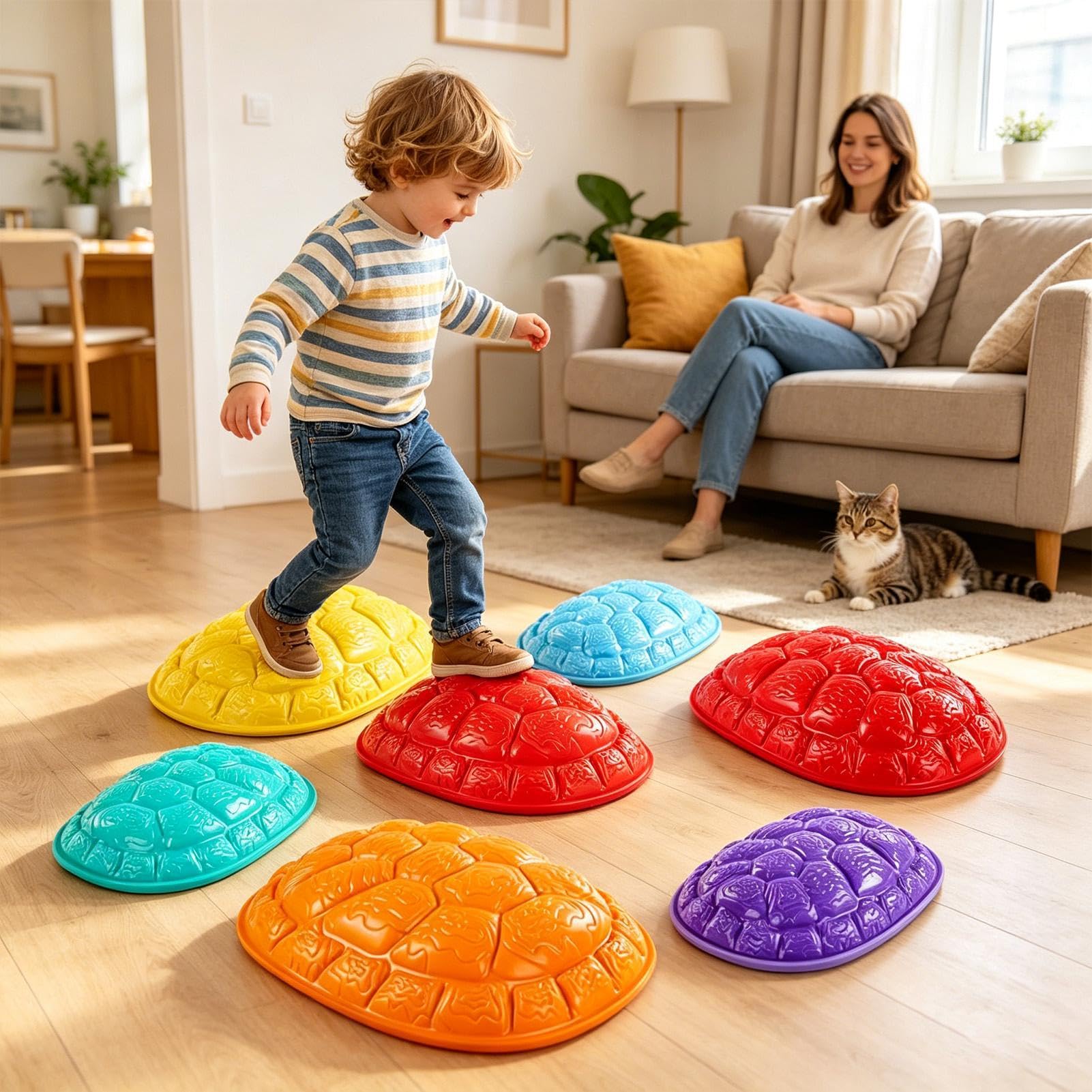 Pietre da saltare per bambini piccoli a forma di guscio di tartaruga | Pietre da Esterno per Passi per Attività Fisica, Esercizio di Concentrazione, Educatori, Gen
