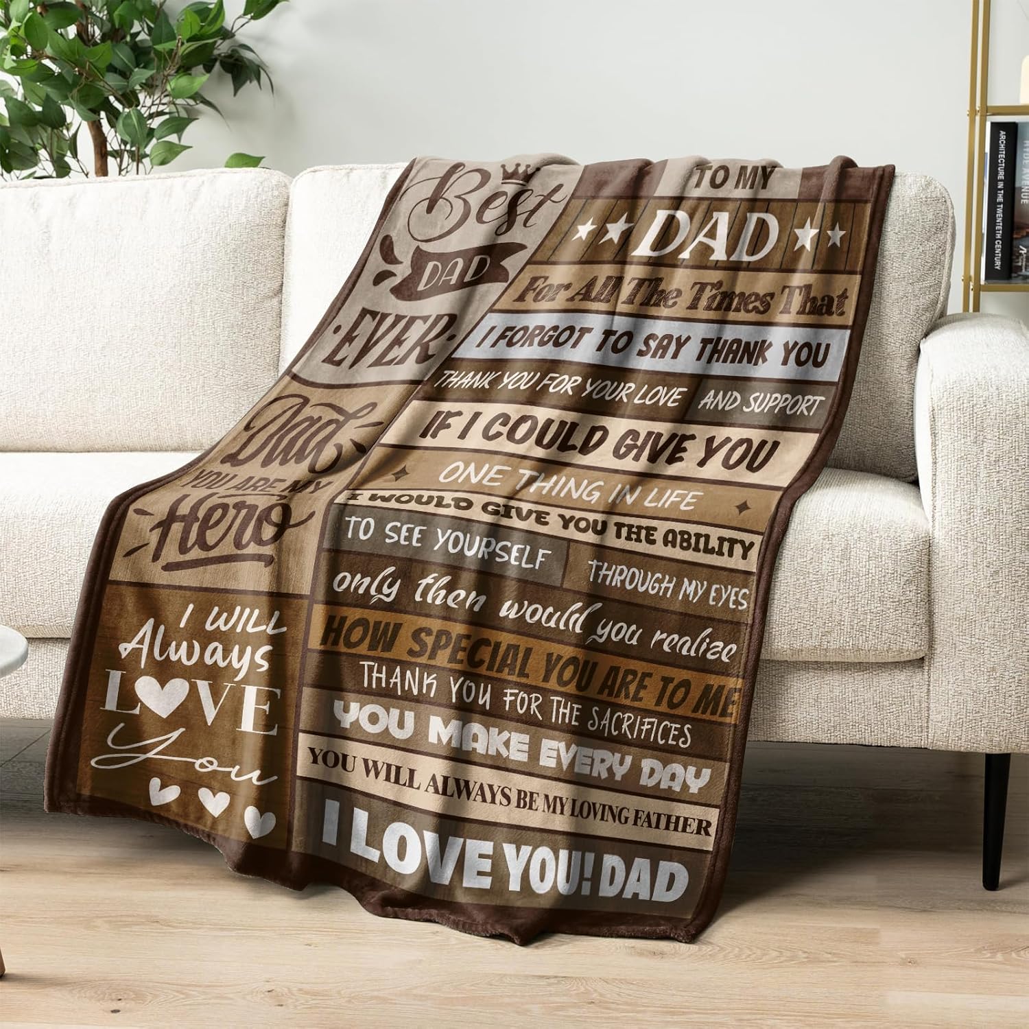 Gifts for Dad from Daughter Son, Dad Birthday Christmas Fathers Day Presents, Best Dad Eve Throw Blanket 50x60 Inch