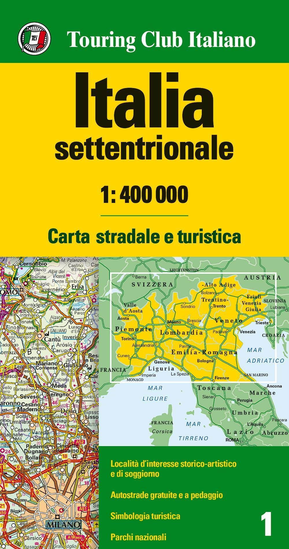 Italia settentrionale 1:400.000. Carta stradale e turistica [Lingua inglese]