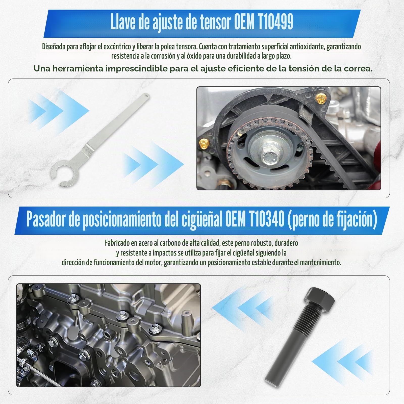 BELEY Juego de Herramientas de árbol de Levas de Correa Distribución del Motor del Automóvil Compatible con VW/New Jetta A3, para Motores VAG EA211 Serie 1.0 1.2L 1.4L 1.4T 1.5T 1.6L FSI TSI TFSI