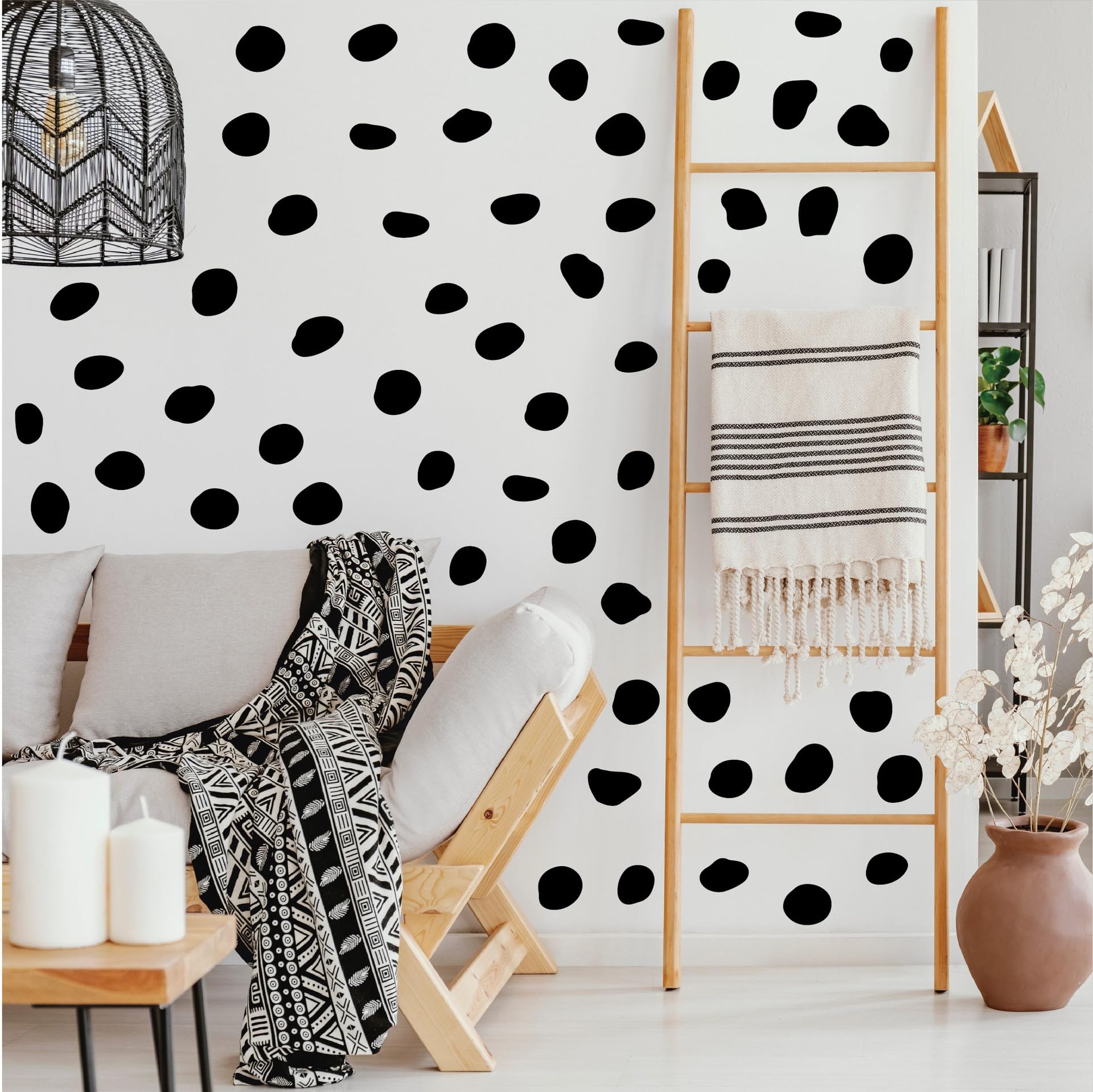 10 Sheet Black Irregular Dots Wall Sticker Dots Wall Decal for Bedroom Living Room Classroom, Playroom Decor Removable Wall Stickers