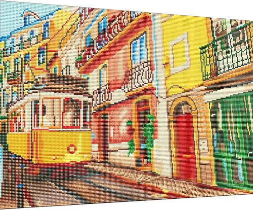 TINY FUN Kits de pintura de diamantes 5D grandes para adultos, pintura artística de diamantes con gemas redondas de taladro completo, Dotz para