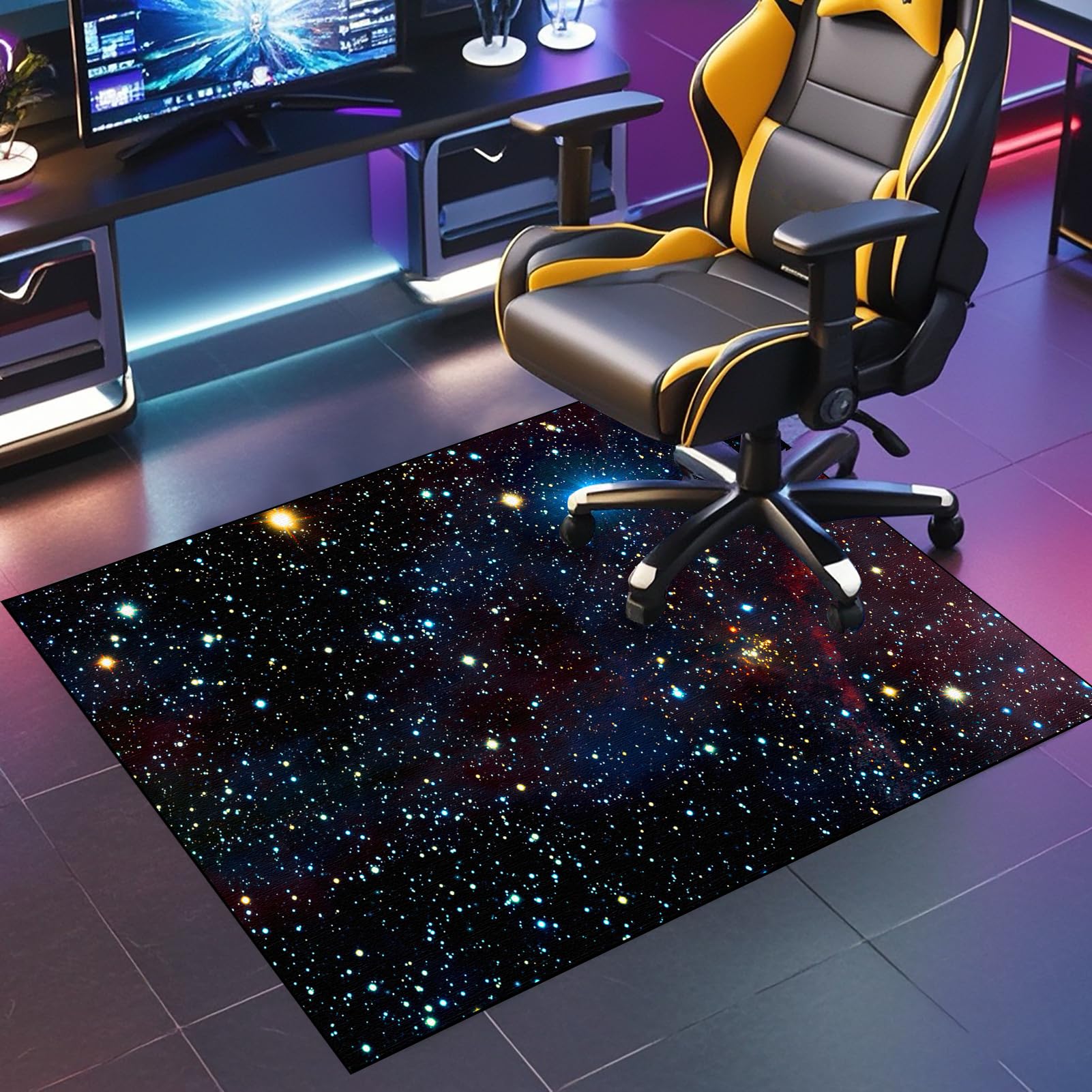 JaevKwzy Office Chair Mat for Carpeted Floor, Gaming Chair Mat, Non-Slip Desk Chair Mat, 90 x 120 cm Low/No Pile Carpet Protector Chair Mat for Easy Glide, Floor Protector for Rolling Chair