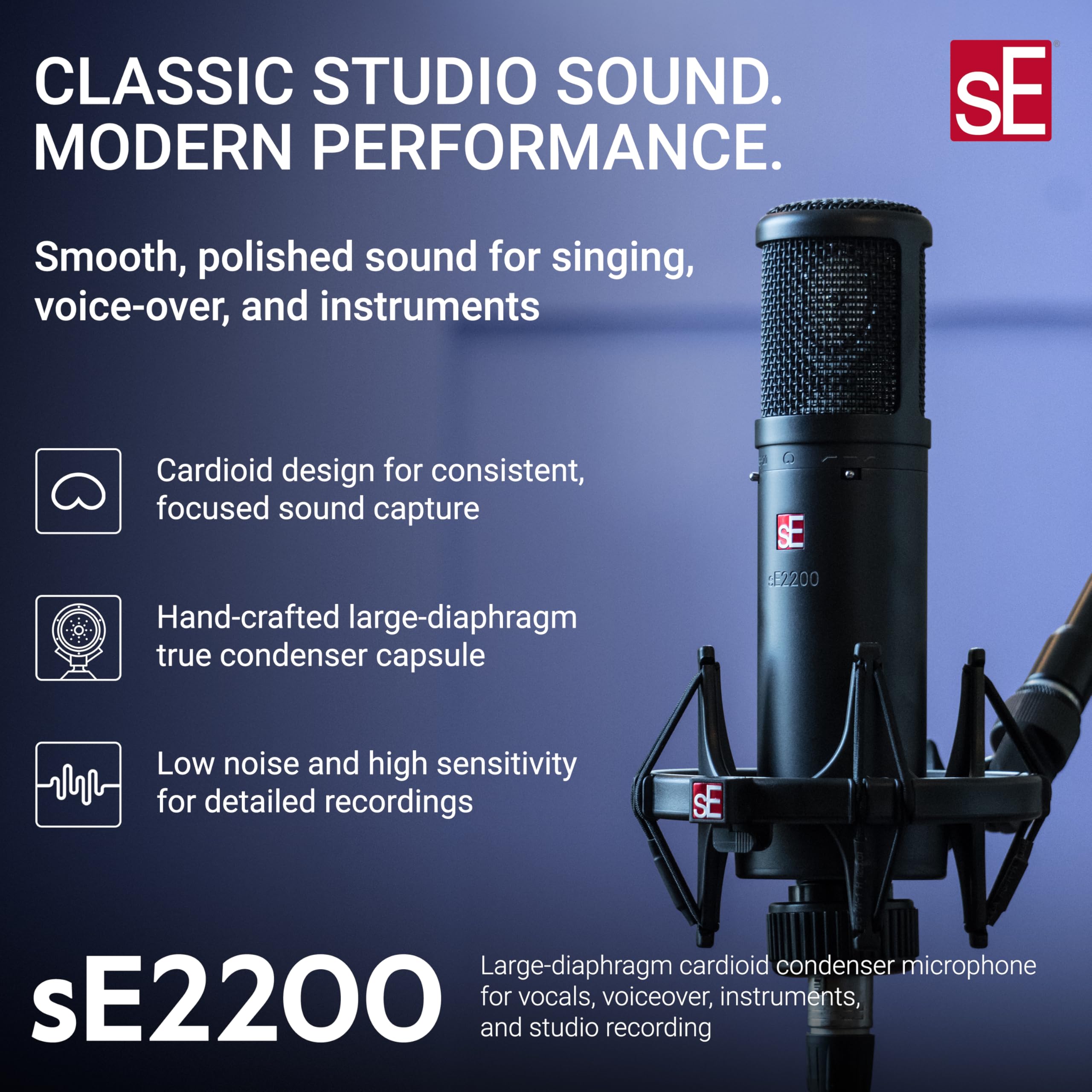 Amazon.com: SE ELECTRONICS sE2200 Large Diaphragm Cardioid