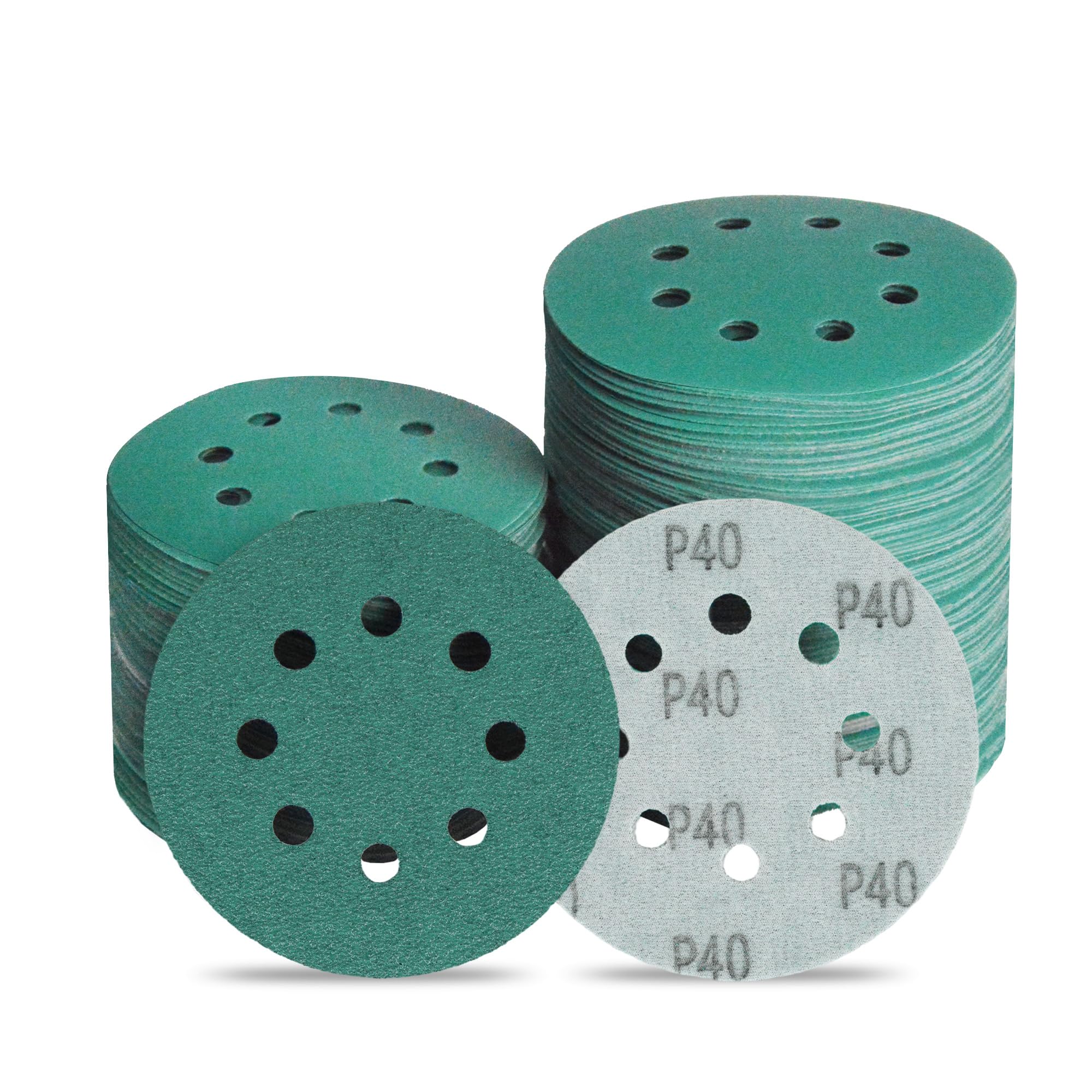 ITUGUDET 5 Inch 8 Hole P40 Grit Zirconia Wet Dry Sanding Discs - 40 Pack | Fits 5" Random…