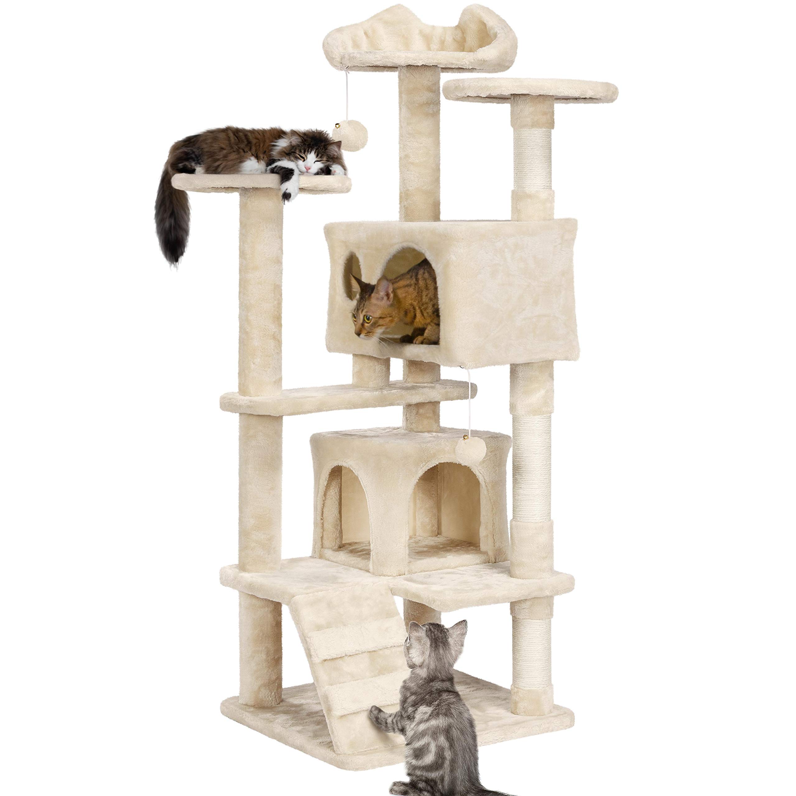 YAHEETECH 54.5in Cat Tree Tower Condo Furniture Scratch Post for Kittens Pet House Play