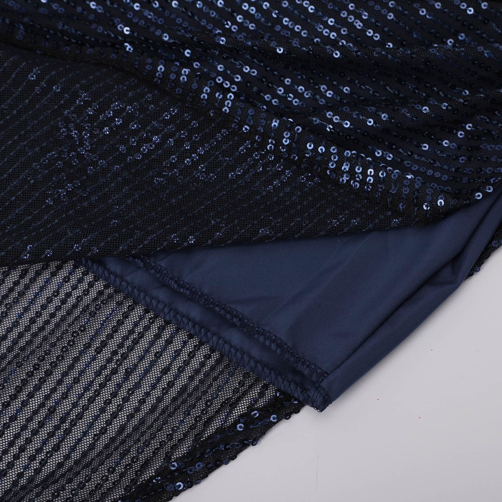 Generico Abito da Ballo Donna con Paillettes Scintillanti Elegante Vestito Formale Midi Spalle Scoperte per Serate e Occasioni Speciali
