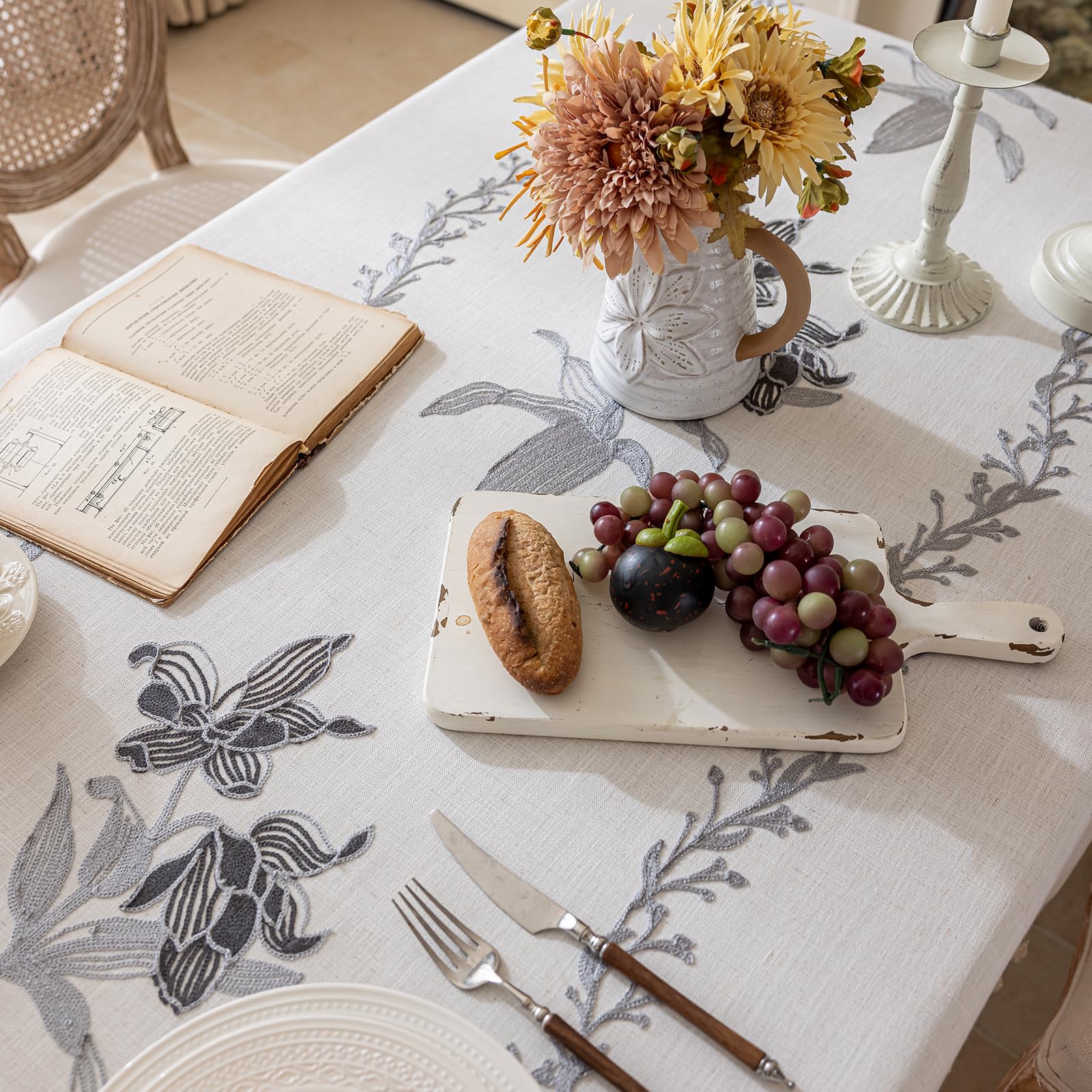 Amazon.com: vctops Lily Flowers Cotton Linen Small Table
