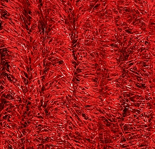 Guirnalda de oropel metálica (paquete de 2, 15 pies cada una) decoración de árbol de Navidad, hilos finos