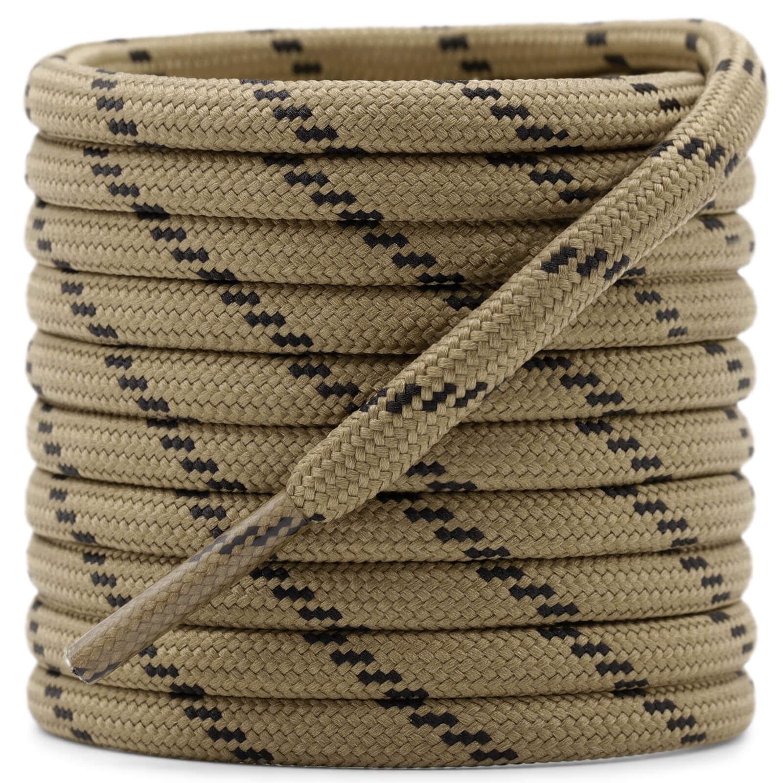 DELELE Round Work Boot Laces: 2 Pairs Heavy Duty Shoe Laces for Boots | 4.5MM Thick, Durable Hiking Shoestrings, Strong Outdoor Shoelaces