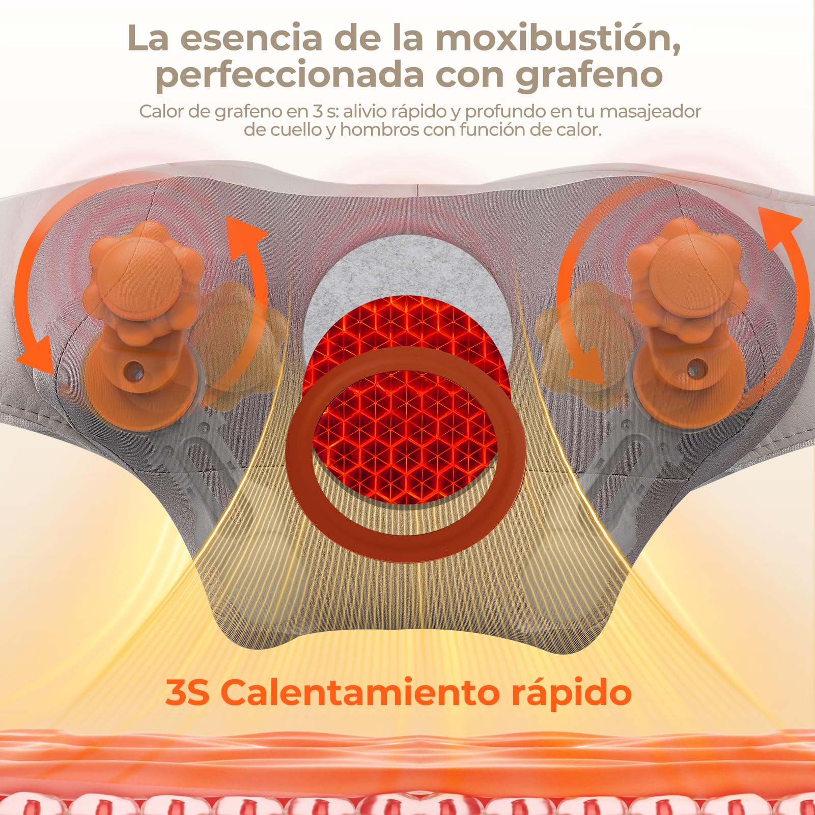 Masajeador Cervical y de Espalda con Calor – Masajeador Eléctrico de Cuello y Cervicales Aspria, Cojín de Masaje Relajante para Hombres y Mujeres, Regalo Bienestar en Casa o Oficina