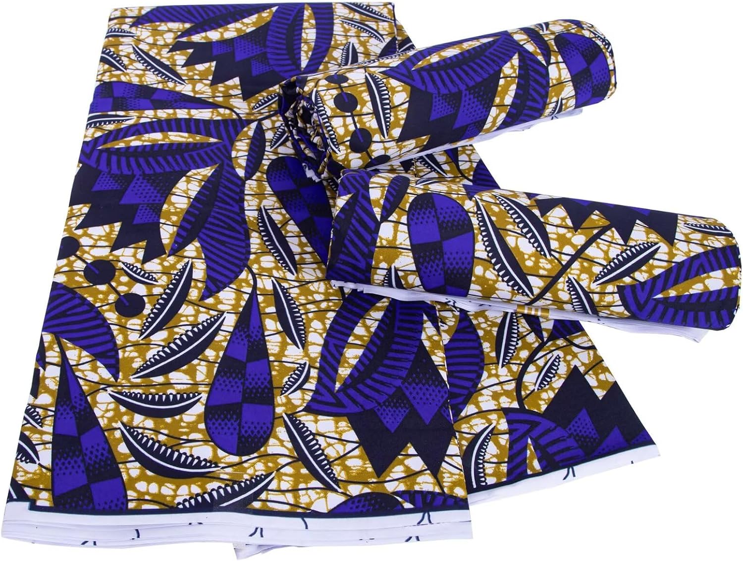 HollandaisWax African Print Fabric 6 Yards Vintage Tribe Kente Cloth Polyester Fabric Crafts Sewing Dress 6694B