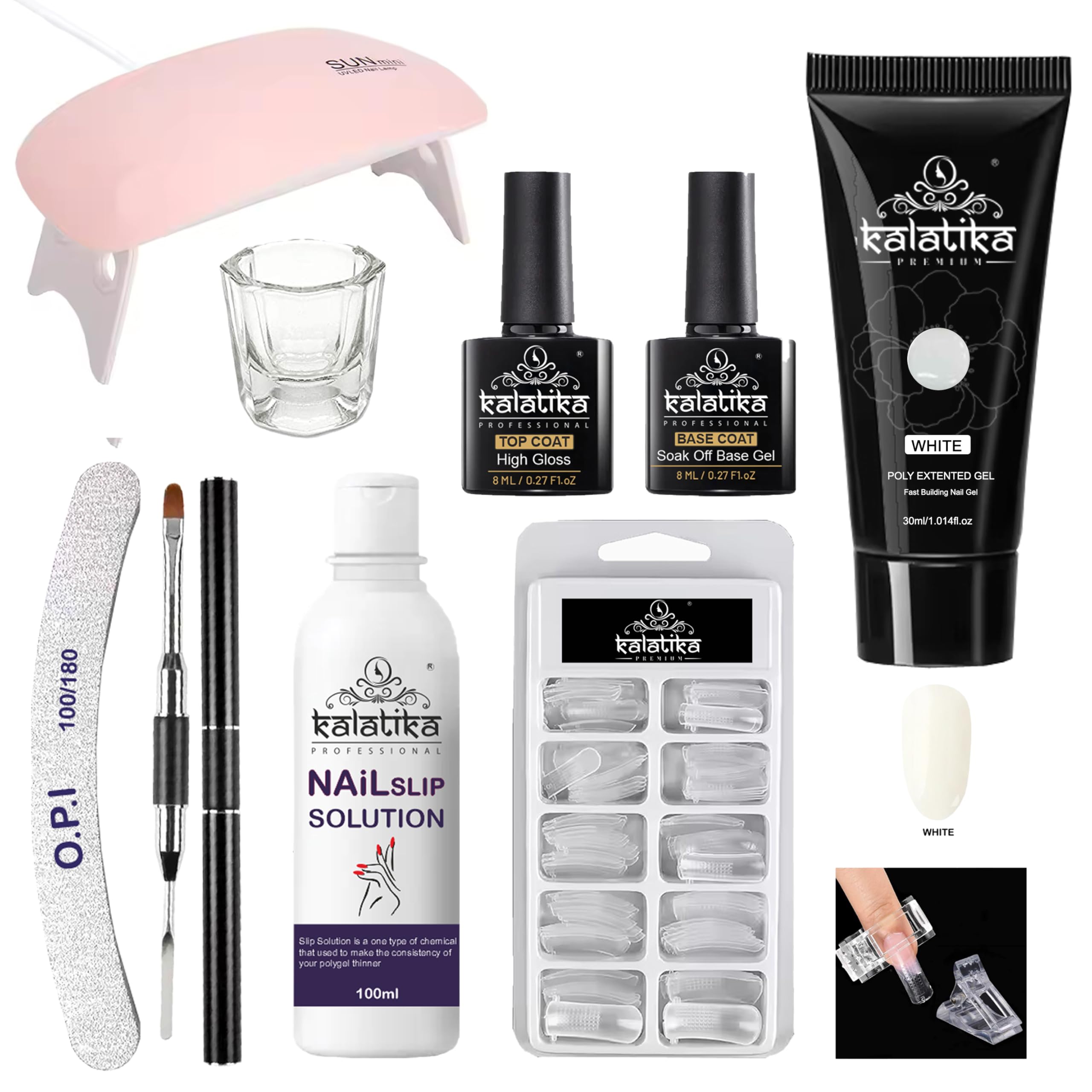 Kalatika Polygel Nail Extension Kit - White - 30ml Tubes | Professional Nail Poly Gel for Salon & Home Use | Long-Lasting, Easy to Shape & Cure-image-44