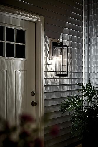 Miniatura 2 de Kichler Barras - Lámpara de pared para exteriores de 20 pulgadas con cristal transparente acanalado en color negro