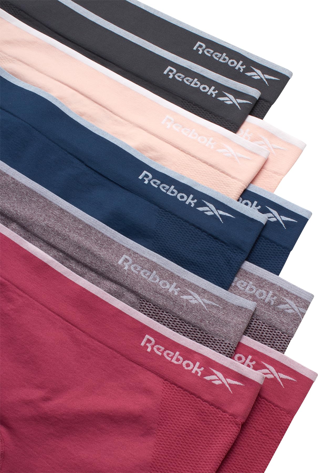 Reebok Damen Boyshorts Unterwäsche – 10 Stück, Stretch, nahtlose Unterwäsche für Frauen, 10,2 cm Schrittlänge, ohne Etikett