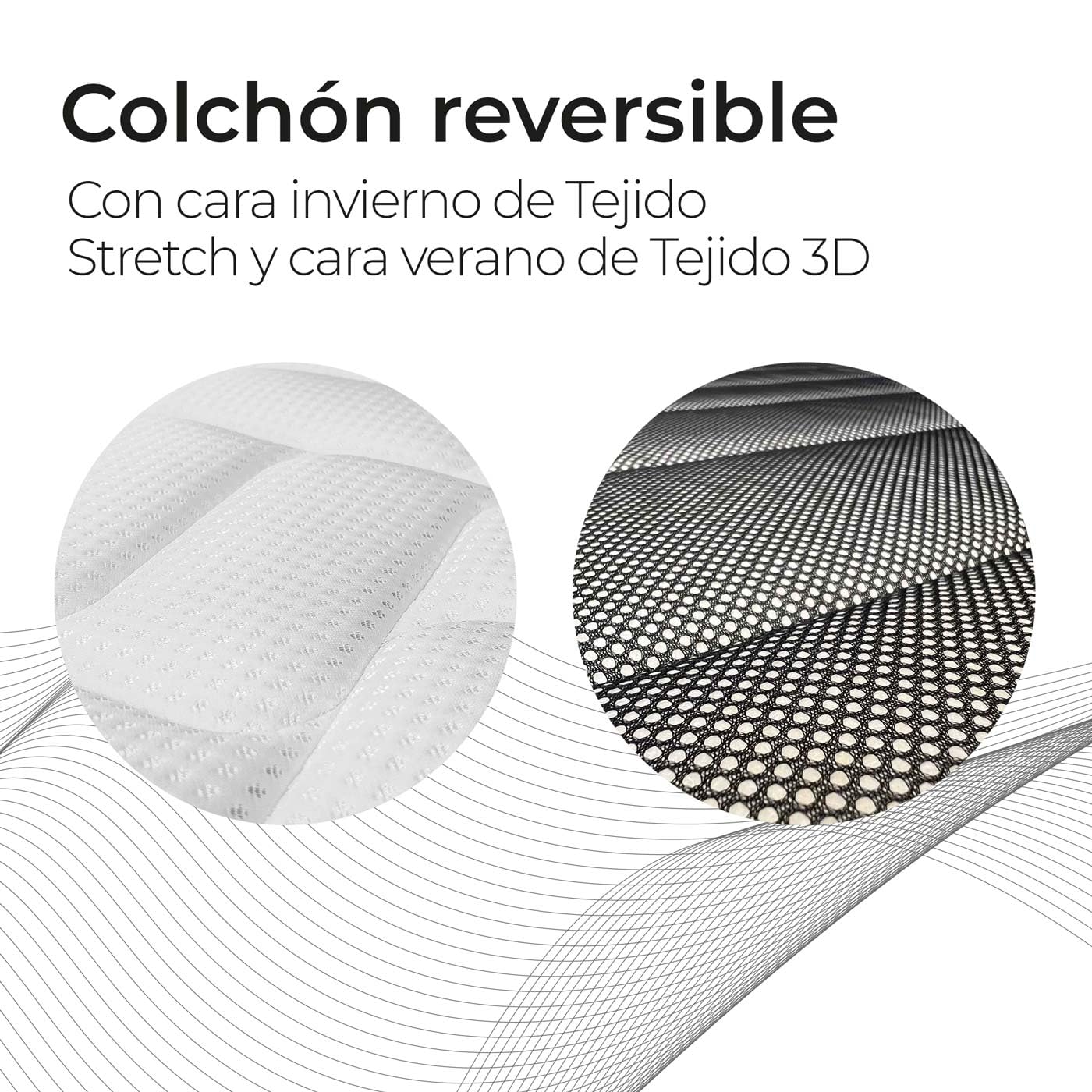 Somnia Descanso - Colchón Viscoelástico Bombay Reversible, Ergonómico, Confort y Dureza Óptimos, Antiácaros, Antibacerias e Hipoalergénico, 90x190