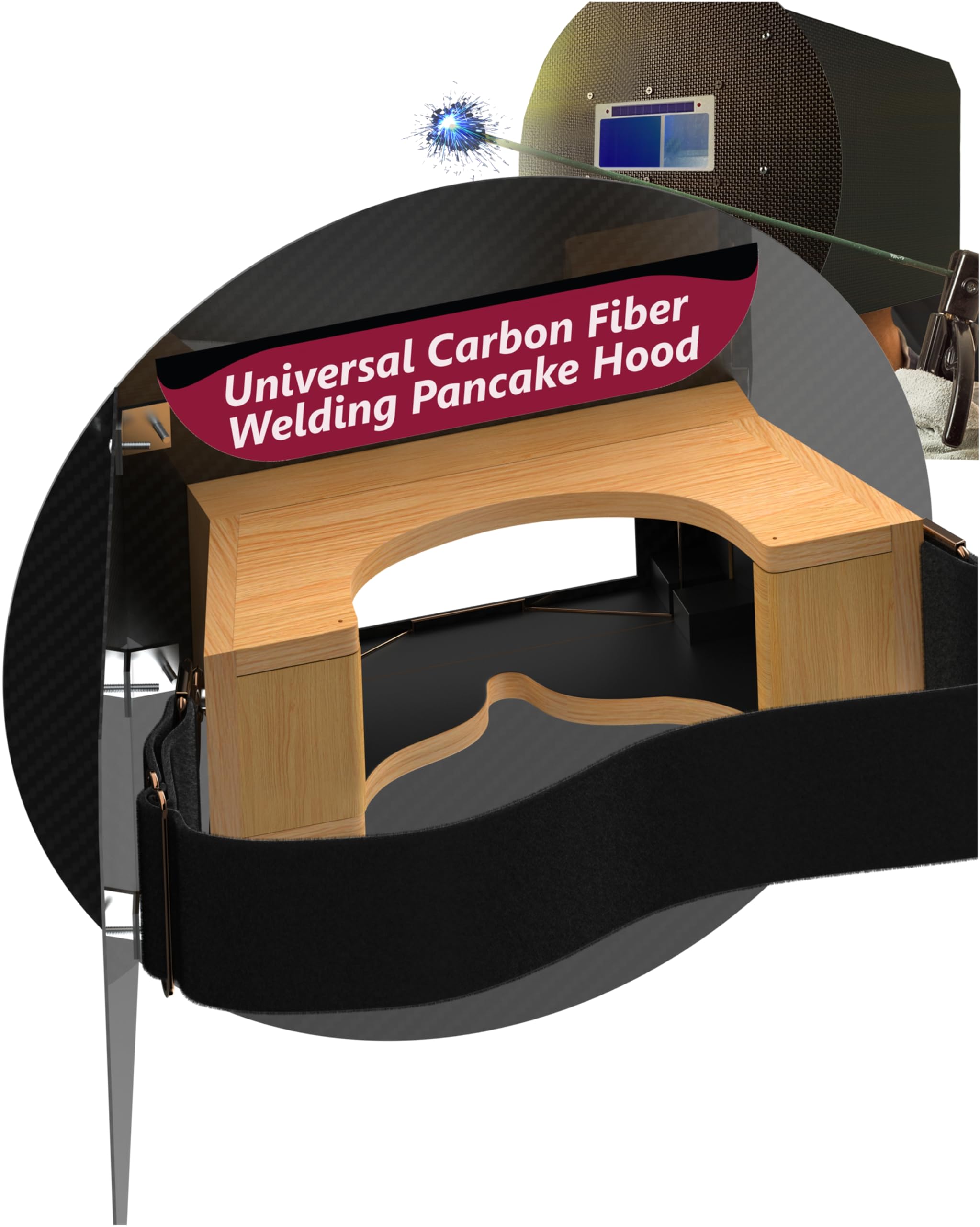 Pancake Welding Hood Helmet. Carbon Fiber Pipeliner Welding. The Welding Helmet Pancake Unique Design is The Easiest to Customise in The Market.