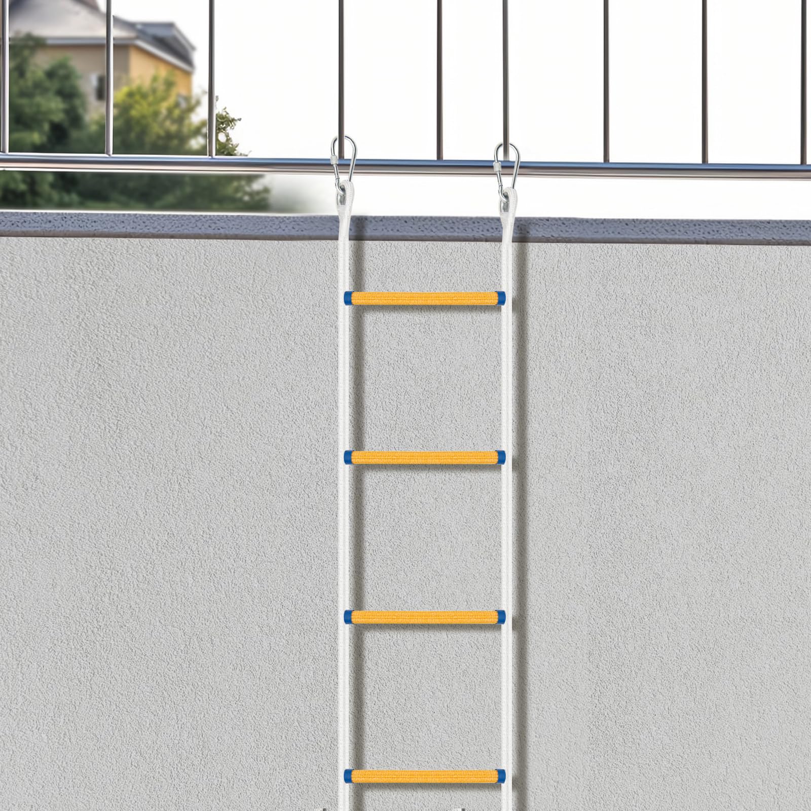 Escalera de cuerda resistente al fuego 10 m seguridad rescate 200 kg