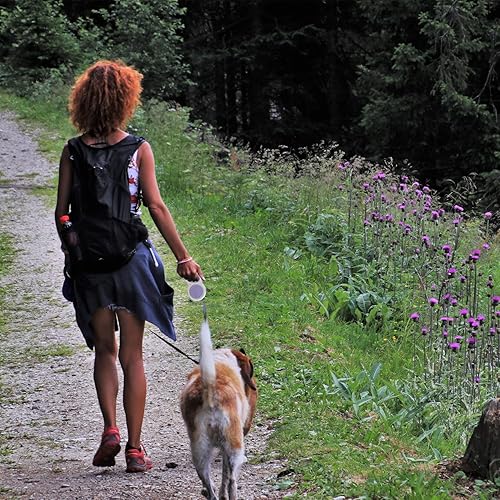 Miniatura 9 de Correa retráctil resistente de 16 pies para perros, correa de paseo para perros con asa antideslizante, dispensador, bolsas de basura, freno con una