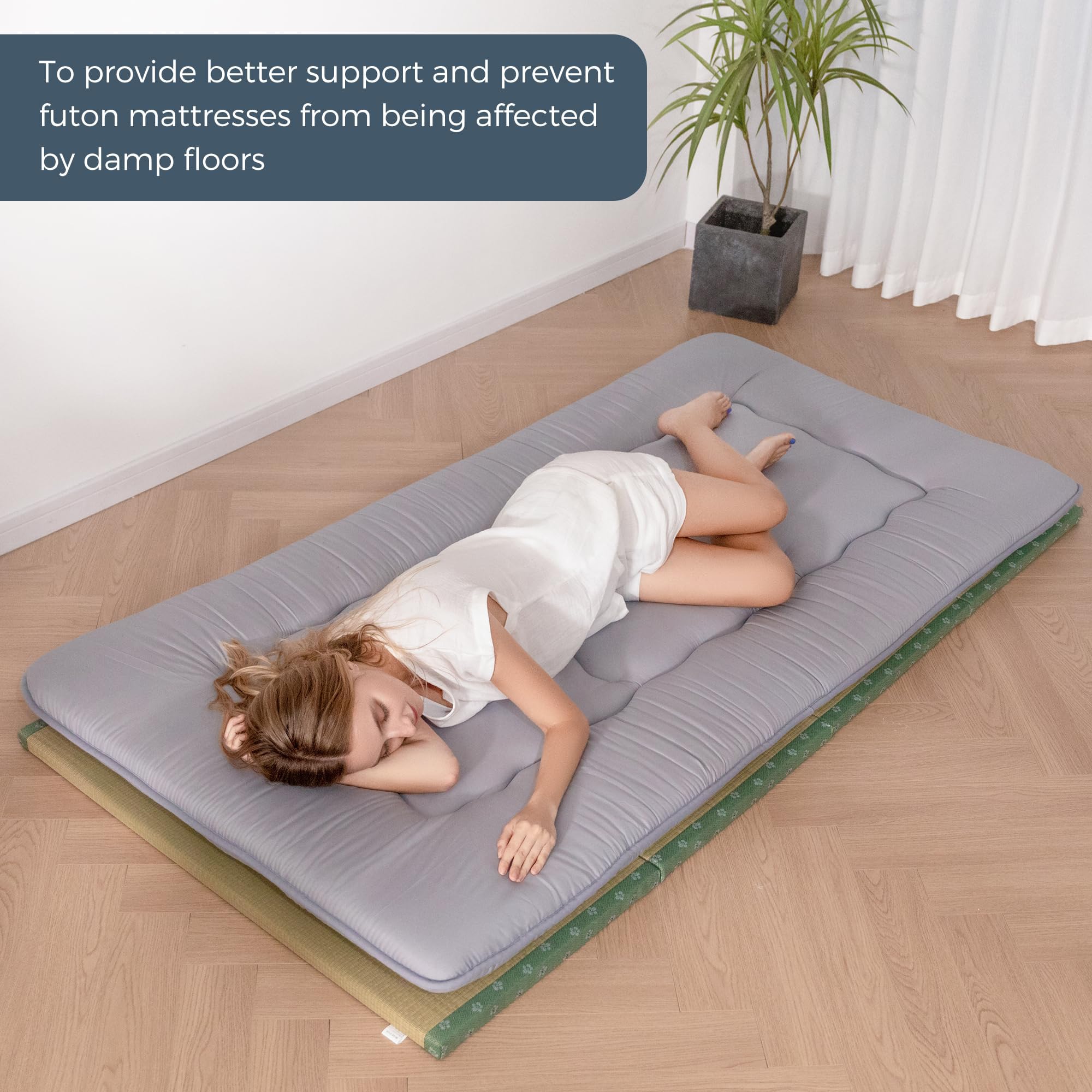 Japanische Tatami-Matte, faltbare Futon-Klappmatratze, grünes Rushgras, Bodenmatte, Matratze, Klappbett mit Matratze, ideal für Meditation, Yoga, Zen-Raum, japanischer Tränenraum (XS)