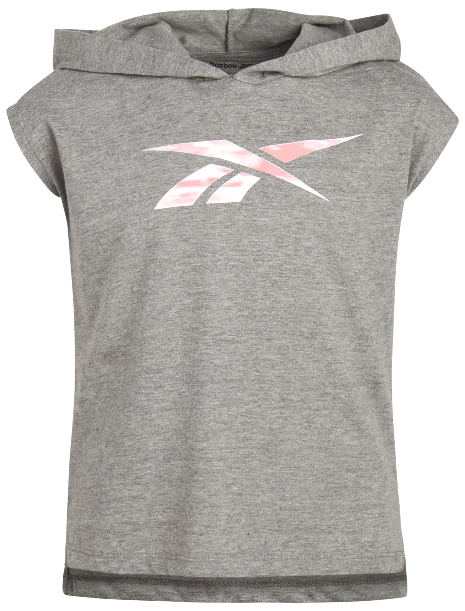 Reebok Conjunto de ropa deportiva para niñas, camiseta de manga corta y leggings de longitud completa para niños (2 piezas), Gris Jaspeado Medio/Tie Dye, 4, Gris Jaspeado Medio/Tie Dye, 4