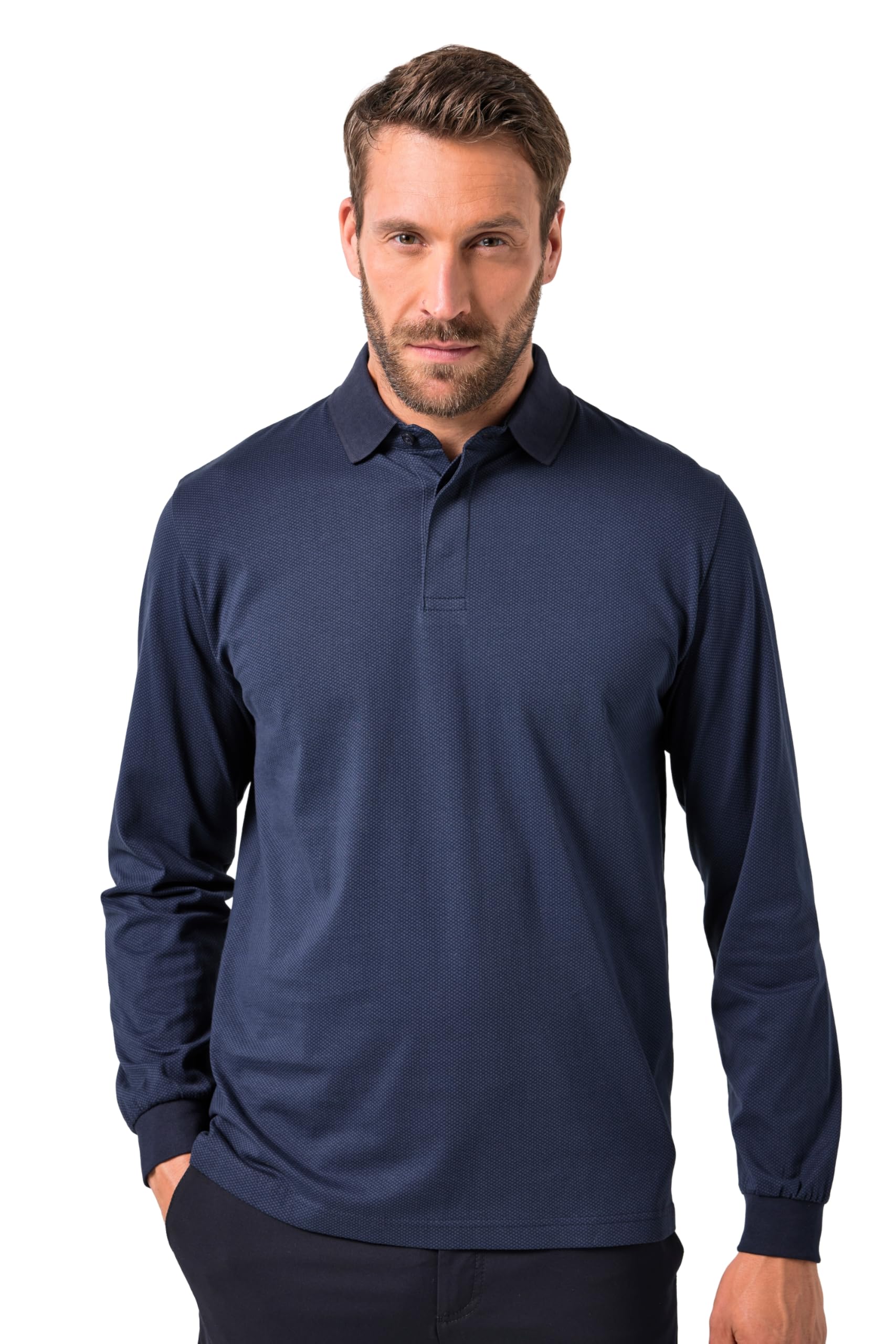 JP 1880 Herren große Größen Übergrößen Menswear L-8XL Poloshirt, Business, Langarm, Alloverdruck 840698