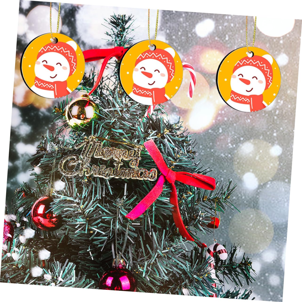 Cabilock 120 Piezas Encanto de sublimación de Navidad decoración Colgante para el hogar Decoración navideña Decoraciones navideñas Adornos navideños Personalizados sublimación DIY Disco MDF