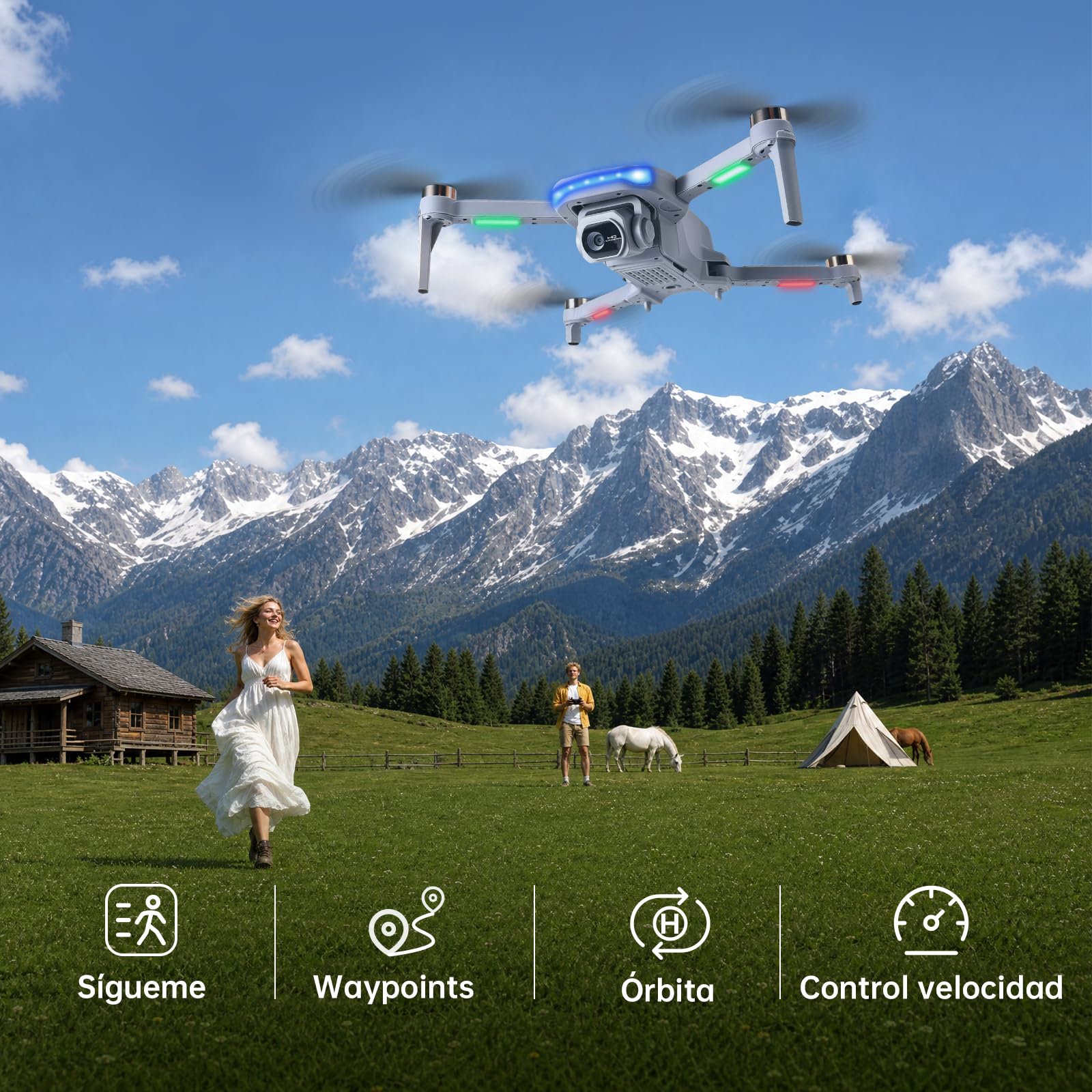 Drone GPS con Telecamera 4K UHD per Principiant e Adulti, 60 Minuti di Volo,Sotto <249g,Drone Professionale con Motore Brushless, Ritorno Automatico, Segui