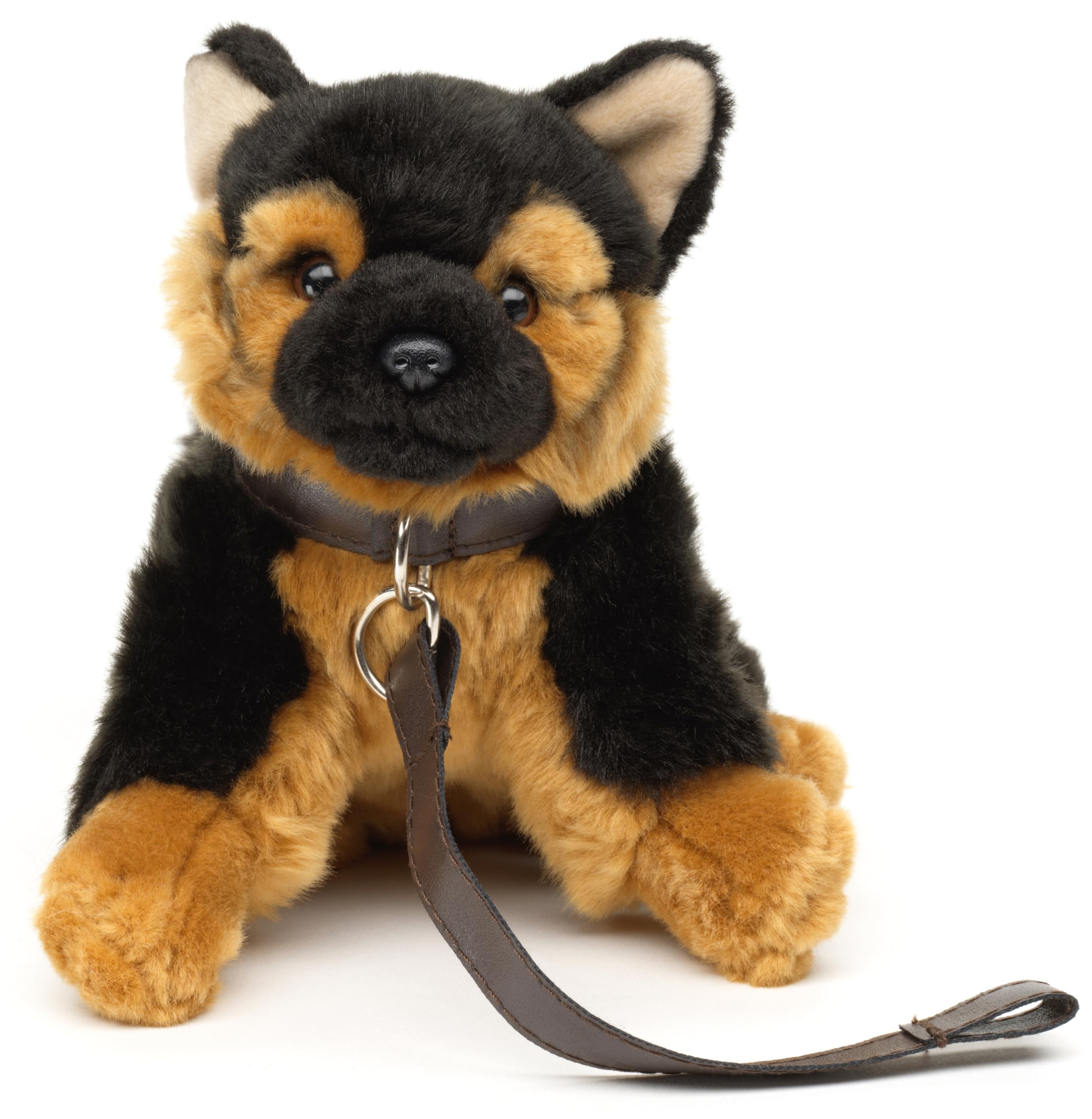 Uni-Toys - German Shepherd Puppy Sitting with Lead - 18 cm (Height) - Plush Dog Pet - Plush Toy — image 1