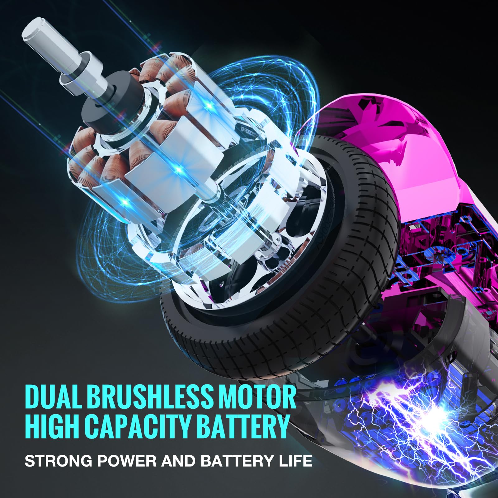 EVERCROSS EV2 Hoverboards mit Sitz - 5,2 Ah Akku, 15 KM/H, Bluetooth Music, 7-Farben Pedallichter, 85 KG Tragkraft, Hover Boards mit Hoverkart Für Kinder & Jugendliche & Erwachsene