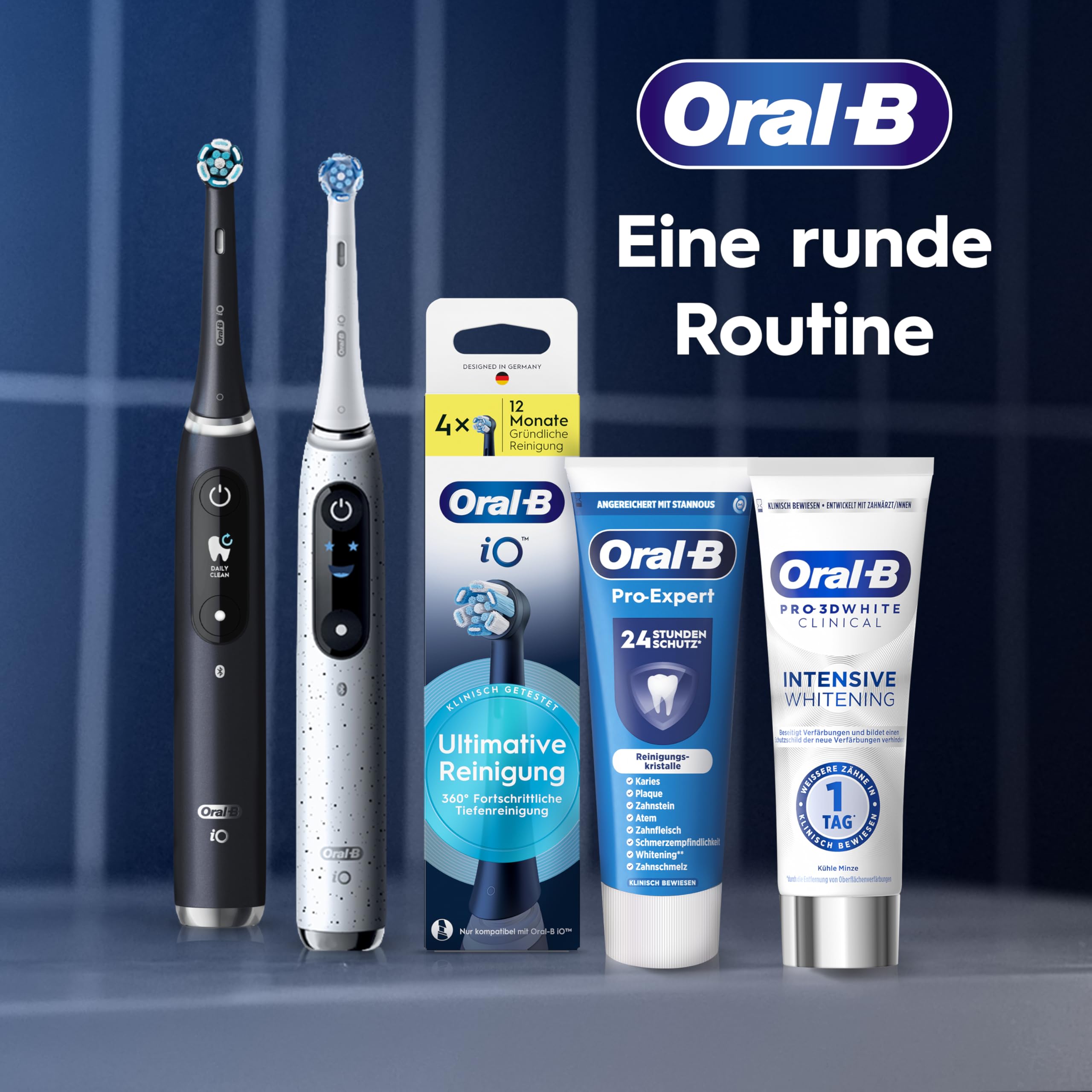 Oral-B iO Series 10 Elektrische Zahnbürste, Weiß | Inkl. 3 Aufsteckbürsten, Lade-Reise-Etui, iOSense, Electric Toothbrush mit 7 Putzmodi für Zahnpflege