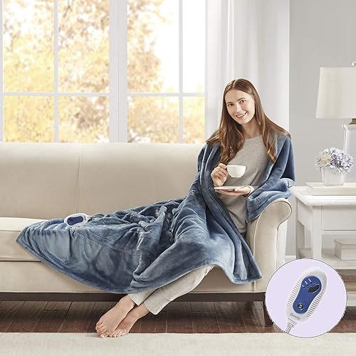 Miniatura 1 de Beautyrest - Manta Eléctrica Reversible de Felpa ultraligera - Manta Eléctrica, Regulador de Múltiples Niveles de Calor Acogedor Sofá Sala de Estar,