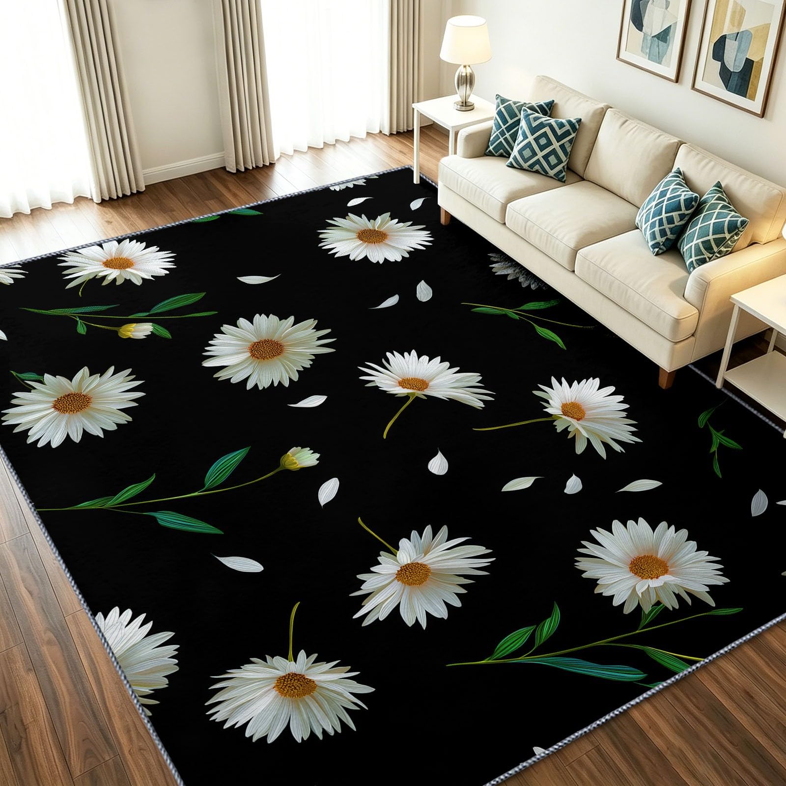 Tapis antidérapant et lavable 160 x 230 cm contre les glissades et les taches de salon
