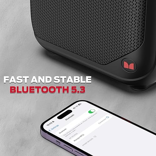 Miniatura 6 de Monster Altavoces Bluetooth portátiles, altavoz Bluetooth inalámbrico con sonido estéreo de 40 W, graves ricos, altavoces para exteriores con asa,