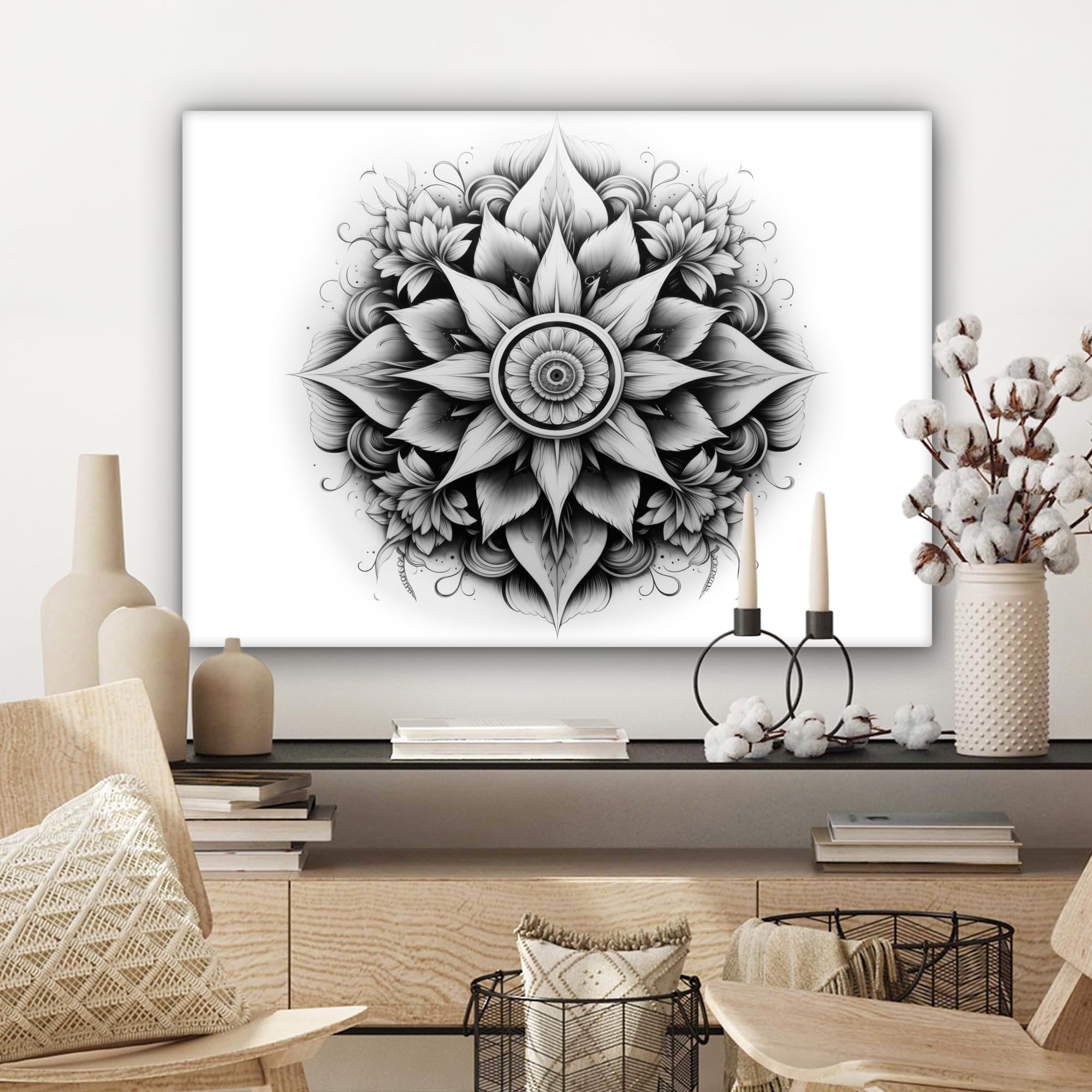 MuchoWow© Canvas Schilderij 70x50 cm Kamer Muur Schilderijen Decoratie Woonkamer Slaapkamer Room Decor Wall Decoration Art Painting Luxe - Abstract - Goud - Wit