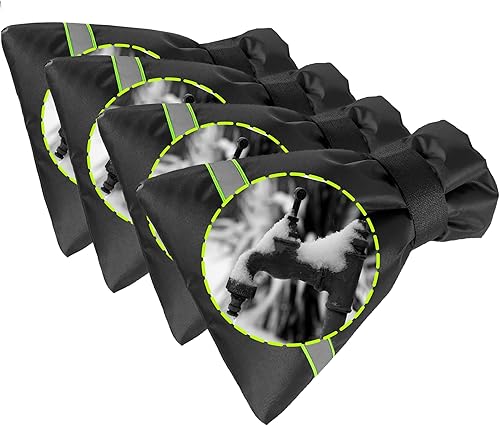 Funda para grifo de exterior para invierno, 7.1 pulgadas de ancho x 9.8 pulgadas de alto, paquete de 4 calcetines para grifo de agua para