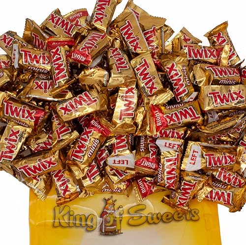 Twix Minis 1 libra Dulces de chocolate envueltos individualmente Barra de chocolate americano antigua para cines, Halloween, Pascua Caramelo de
