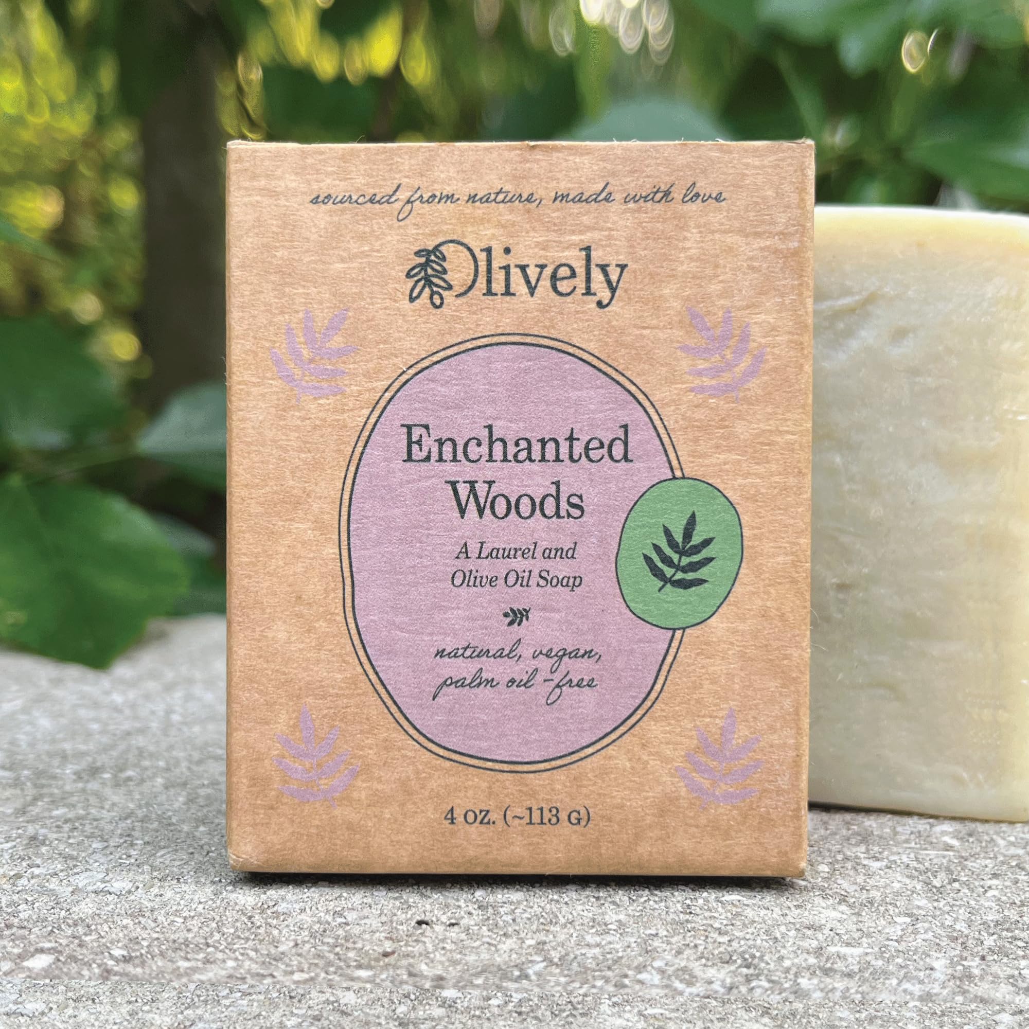 Olively Enchanted Woods - All Natural Soap Bar - Soap Bar handmade with Laurel and Olive Oil - Bar Soaps made with 100% natural ingredients - Body and