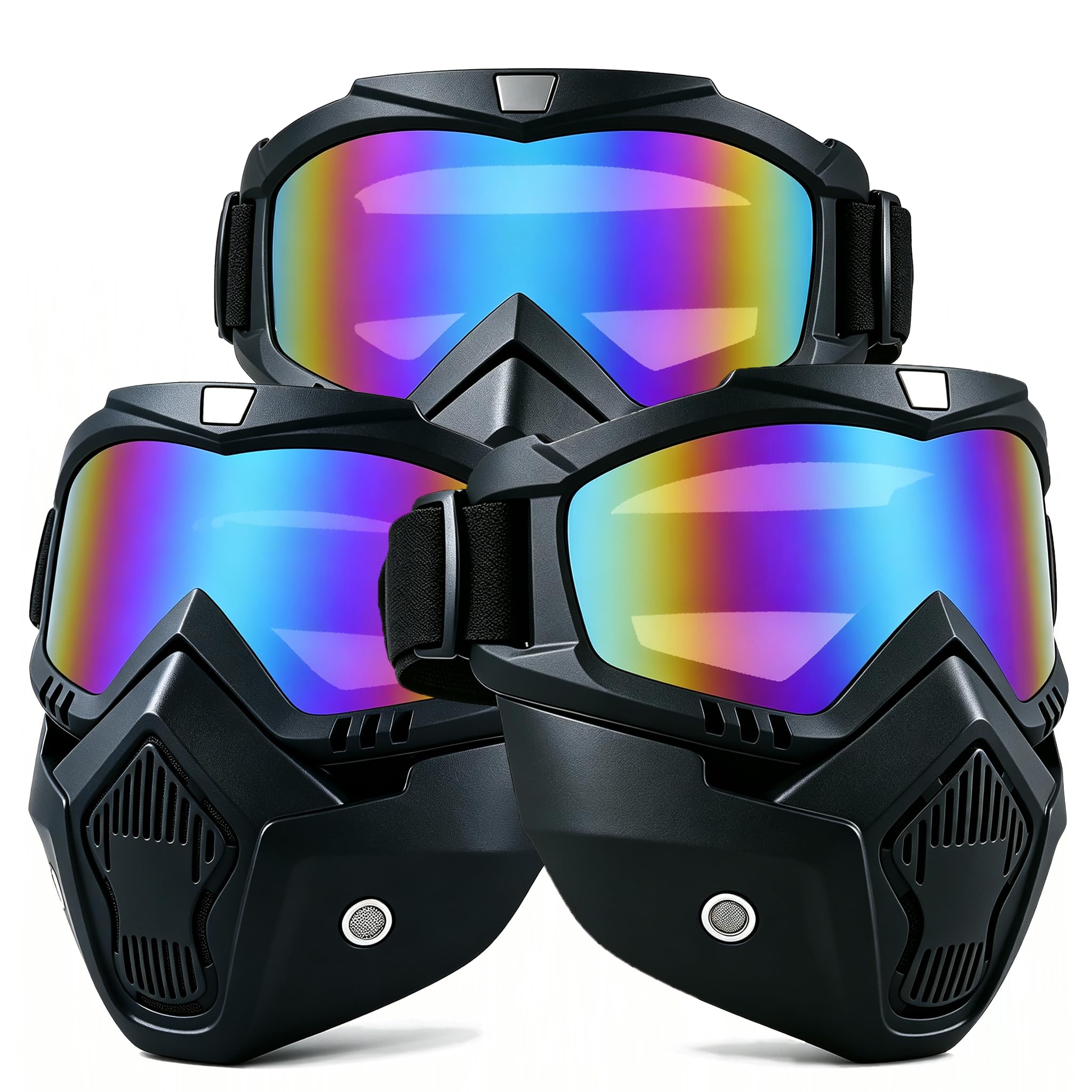 Motorcycle Face Mask Full Face,Dirt Bike Goggles Motocross, ATV, Offroad, Riding Racing Goggles for Men Women