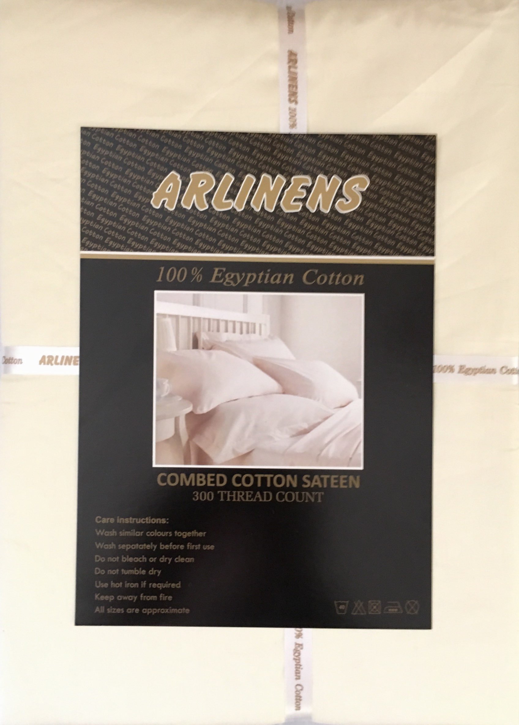 ARLinens Hotely Quality 100% Egyptian Cotton T200 Percale Fitted Sheets available in following Colors and Sizes (DOUBLE, CREAM)