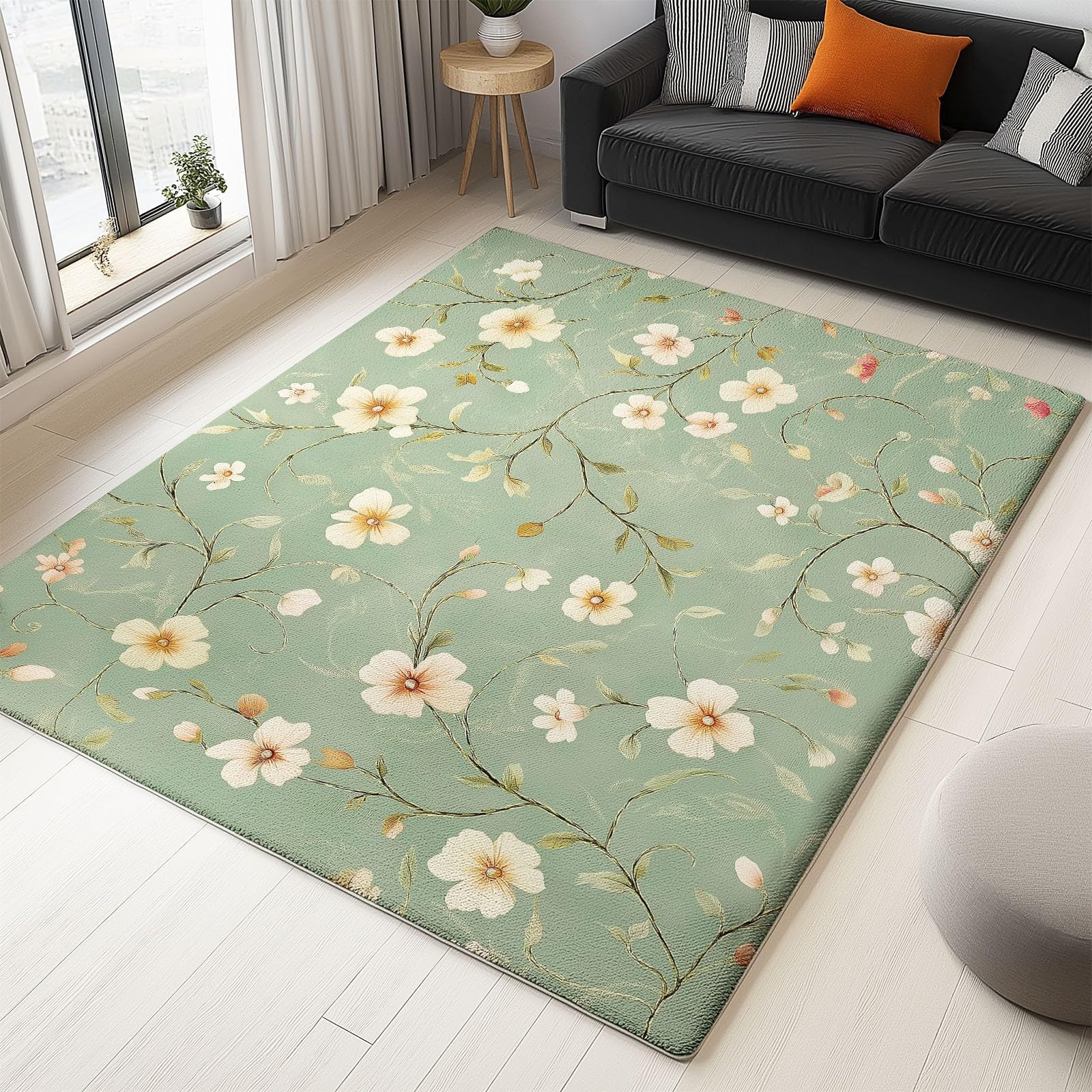 Tapis de chambre poils courts style pastoral de haute qualité 80x150cm
