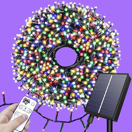 Green Solar Christmas Lights ,72ft 200 LED Solar Christmas Lights Outdoor Waterproof, 8 Modes Solar Lights Outdoor Fairy Lights String for Yard