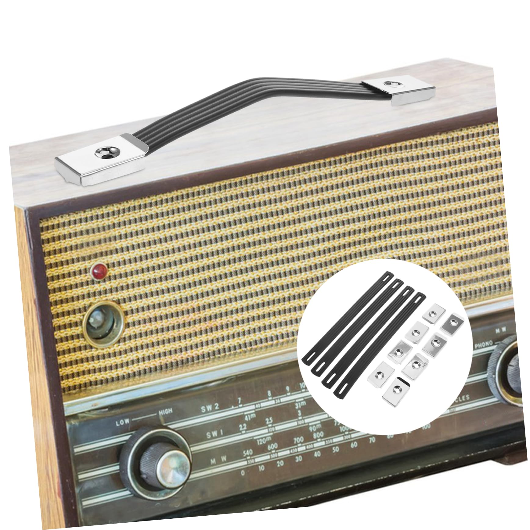 Garneck 4pcs Speaker Handles for Guitar Amplifiers Vintage Style Strap Handle Durable and Easy to Install Suitable for Various Speakers and Outdoor Use